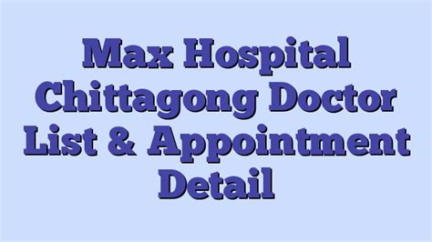 max hospital online appointment.